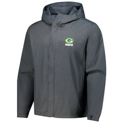 Green Bay Packers Dunbrooke Tropic Waterproof Packable Full-Zip Hoodie Jacket - Graphite - NFL