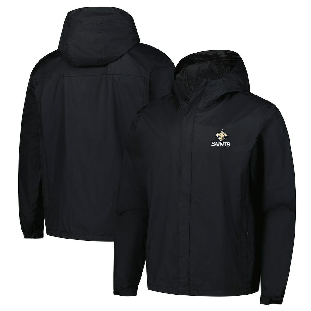 New Orleans Saints Dunbrooke Tropic Waterproof Packable Full-Zip Hoodie Jacket - Black - NFL