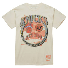 Mitchell & Ness New York Knicks Hardwood Classics Vintage Soul Crown Jewels T-Shirt Tan