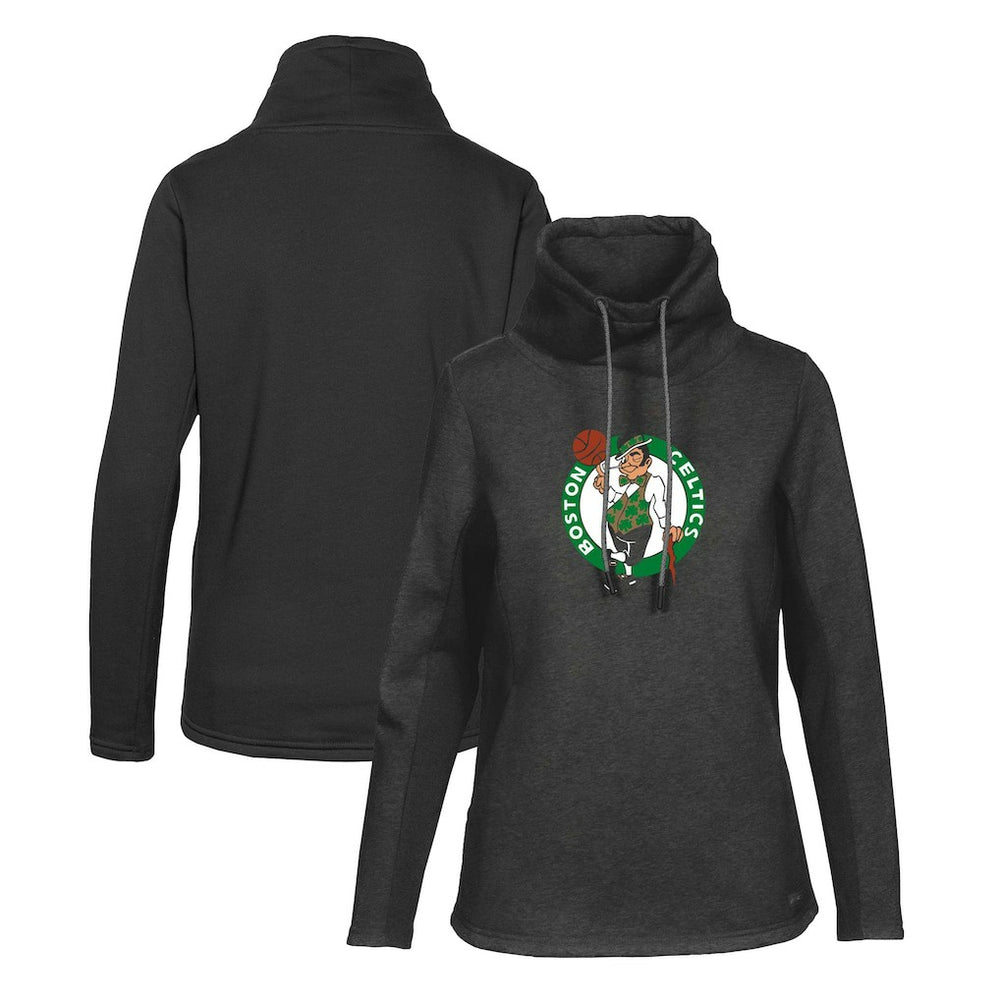 Boston Celtics Levelwear Women's Loop Core Funnel Neck Pullover Sweatshirt Black