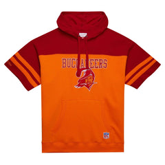 Tampa Bay Buccaneers Off Field Vintage Logo Short Sleeve Pullover Hoodie - Orange - Mitchell & Ness