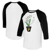 Pittsburgh Pirates Tiny Turnip Unisex Lilies and Ladybugs 3/4-Sleeve Raglan T-Shirt for sale