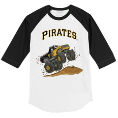 Pittsburgh Pirates Tiny Turnip Youth Monster Truck 3/4-Sleeve Raglan T-Shirt Outlet