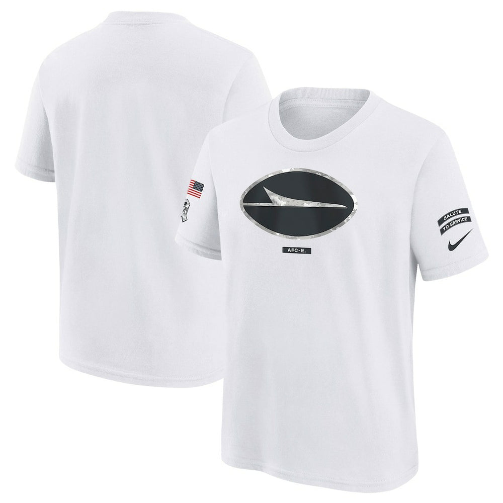 New York Jets Youth 2024 Salute To Service T-Shirt - White - Nike