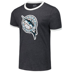 Florida Marlins Majestic Threads Ringer Tri-Blend T-Shirt Outlet