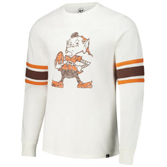Cleveland Browns '47 Gridiron Throwback Premier Brex Long Sleeve T-Shirt - White - 47 brand