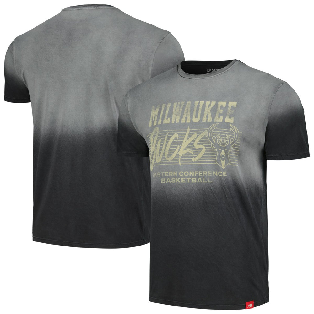 Milwaukee Bucks Sportiqe Unisex Bingham Sun-Fade T-Shirt Black