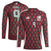 Adidas - Raul Jimenez Mexico National Team 2024 Home Replica Player Long Sleeve Jersey - Burgundy
