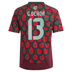Adidas - Guillermo Ochoa Mexico National Team Youth 2024 Home Replica Player Jersey - Burgundy