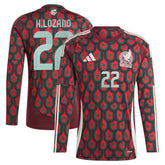 Adidas - Hirving Lozano Mexico National Team 2024 Home Replica Player Long Sleeve Jersey - Burgundy