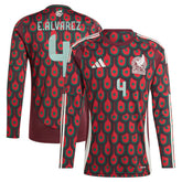 Adidas - Edson Alvarez Mexico National Team 2024 Home Replica Player Long Sleeve Jersey - Burgundy