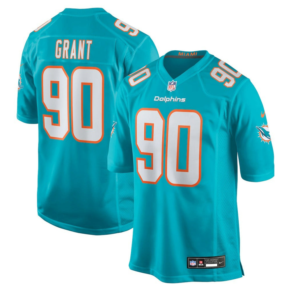 Kenneth Grant Miami Dolphins 2025 NFL Draft First Round Pick Game Jersey - Aqua - Nike