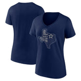 Dallas Cowboys Women's Defensive Stand V-Neck T-Shirt - Navy - NFL