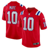 Drake Maye New England Patriots Player Game Jersey - Red - Nike