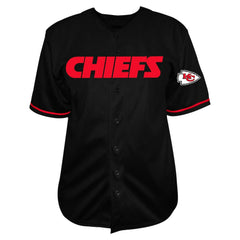 Patrick Mahomes Kansas City Chiefs Big & Tall Baseball Button-Up Shirt - Black - Fanatics