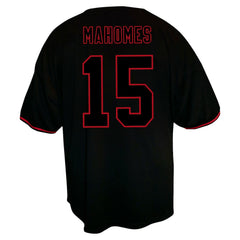 Patrick Mahomes Kansas City Chiefs Big & Tall Baseball Button-Up Shirt - Black - Fanatics