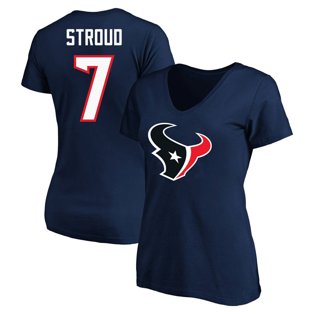 C.J. Stroud Houston Texans Women's Plus Size Fair Catch Name & Number Scoop Neck T-Shirt - Navy - NFL