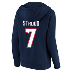 C.J. Stroud Houston Texans Women's Plus Size Player Name & Number V-Neck Pullover Hoodie - Navy - Fanatics