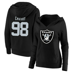 Maxx Crosby Las Vegas Raiders Women's Plus Size Player Name & Number V-Neck Pullover Hoodie - Black - Fanatics