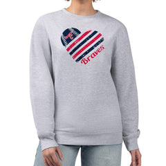 Atlanta Braves G-III 4Her by Carl Banks Women's Heart Logo Fleece Pullover Sweatshirt Discount