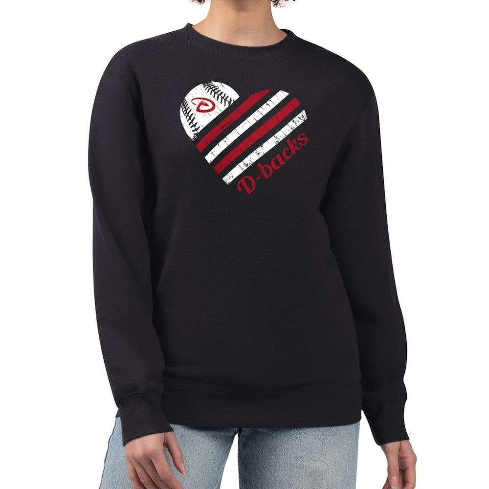 Arizona Diamondbacks G-III 4Her by Carl Banks Women's Heart Logo Fleece Pullover Sweatshirt Outlet
