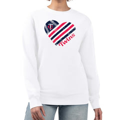 Minnesota Twins G-III 4Her by Carl Banks Women's Heart Logo Fleece Pullover Sweatshirt Outlet