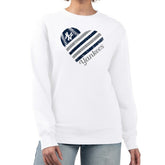 New York Yankees G-III 4Her by Carl Banks Women's Heart Logo Fleece Pullover Sweatshirt Discount