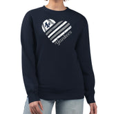 New York Yankees G-III 4Her by Carl Banks Women's Heart Logo Fleece Pullover Sweatshirt Sale