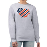 Detroit Tigers G-III 4Her by Carl Banks Women's Heart Logo Fleece Pullover Sweatshirt Outlet