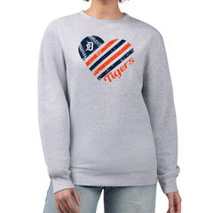 Detroit Tigers G-III 4Her by Carl Banks Women's Heart Logo Fleece Pullover Sweatshirt Outlet
