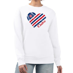 Chicago Cubs G-III 4Her by Carl Banks Women's Heart Logo Fleece Pullover Sweatshirt Near Me