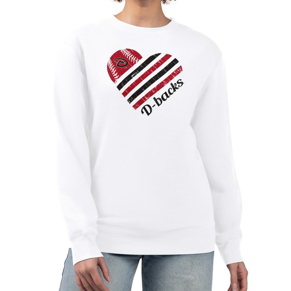 Arizona Diamondbacks G-III 4Her by Carl Banks Women's Heart Logo Fleece Pullover Sweatshirt Discount
