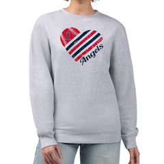 Los Angeles Angels G-III 4Her by Carl Banks Women's Heart Logo Fleece Pullover Sweatshirt Sale