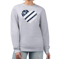 New York Yankees G-III 4Her by Carl Banks Women's Heart Logo Fleece Pullover Sweatshirt Discount