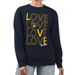Milwaukee Brewers G-III 4Her by Carl Banks Women's Love Team Logo Fleece Pullover Sweatshirt Online