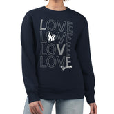 New York Yankees G-III 4Her by Carl Banks Women's Love Team Logo Fleece Pullover Sweatshirt Sale