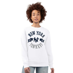 New York Yankees G-III 4Her by Carl Banks Women's Team Logo Fleece Pullover Sweatshirt Discount