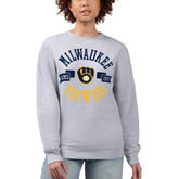 Milwaukee Brewers G-III 4Her by Carl Banks Women's Team Logo Fleece Pullover Sweatshirt Outlet