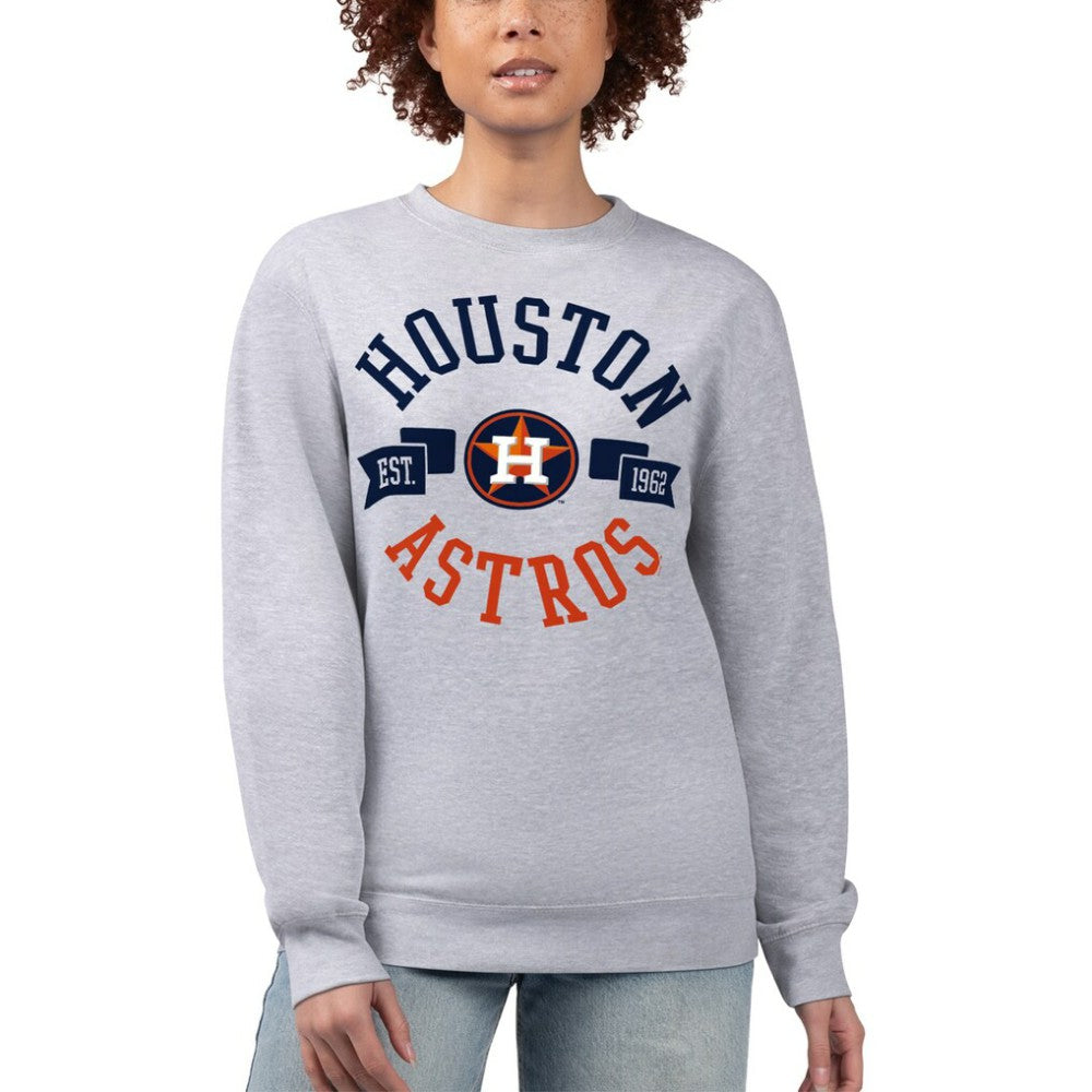 Houston Astros G-III 4Her by Carl Banks Women's Team Logo Fleece Pullover Sweatshirt Outlet