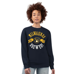 Milwaukee Brewers G-III 4Her by Carl Banks Women's Team Logo Fleece Pullover Sweatshirt Discount