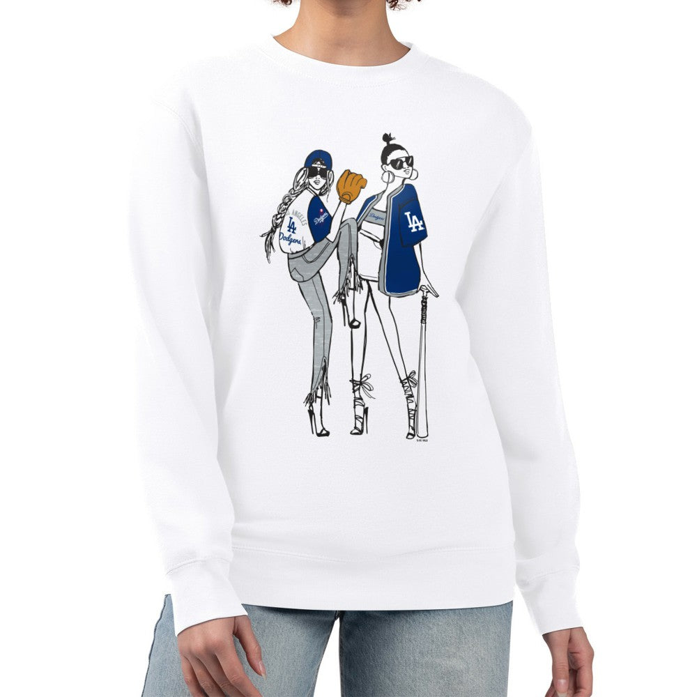 Los Angeles Dodgers G-III 4Her by Carl Banks Women's Baseball Girls Fleece Pullover Sweatshirt Sale