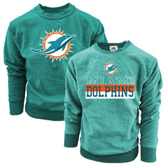Miami Dolphins Wes & Willy Youth Reversible Fleece Pullover Sweatshirt - Aqua - NFL