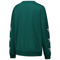 Green Bay Packers Gameday Couture Women's Rhinestone Star Sleeve Settle the Score Oversized Pullover Sweatshirt - Green - NFL
