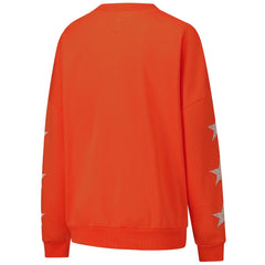 Cincinnati Bengals Gameday Couture Women's Rhinestone Star Sleeve Settle the Score Oversized Pullover Sweatshirt - Orange - NFL