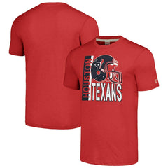 Houston Texans Homage Unisex Helmet Stripe Tri-Blend T-Shirt - Red - NFL