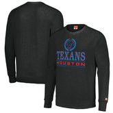 Houston Texans Homage Unisex Color Rush Crest Tri-Blend Pullover Sweatshirt - Charcoal - NFL