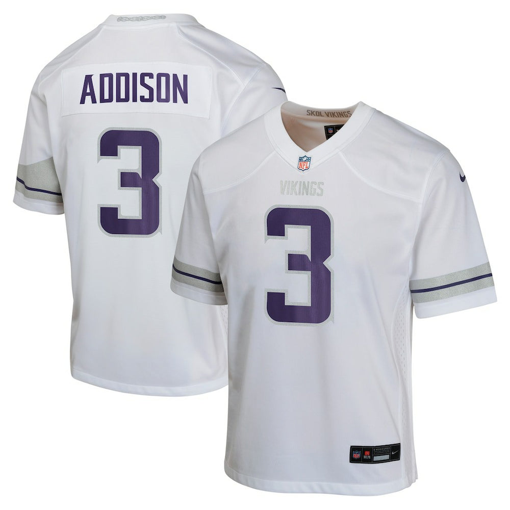 Jordan Addison Minnesota Vikings Youth Game Jersey - White - Nike
