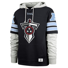Tennessee Titans '47 Double Header Blitz Cornerback Pullover Hoodie - Navy - 47 brand