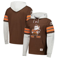 Cleveland Browns '47 Throwback Double Header Blitz Cornerback Hoodie - Brown - 47 brand