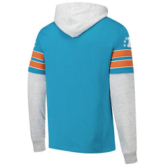 Miami Dolphins '47 Throwback Double Header Blitz Cornerback Hoodie - Aqua - 47 brand